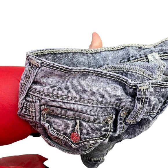 True Religion Jeans Size 34 STRAIGHT MEGA T Gray Stitch - Picture 7 of 7